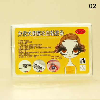 200pcs/Box Reusable Self-Adhesive False Eyelashes Glue Strip Eyelash Glue-Free Lash Adhesive Tape Professional Makeup Tools