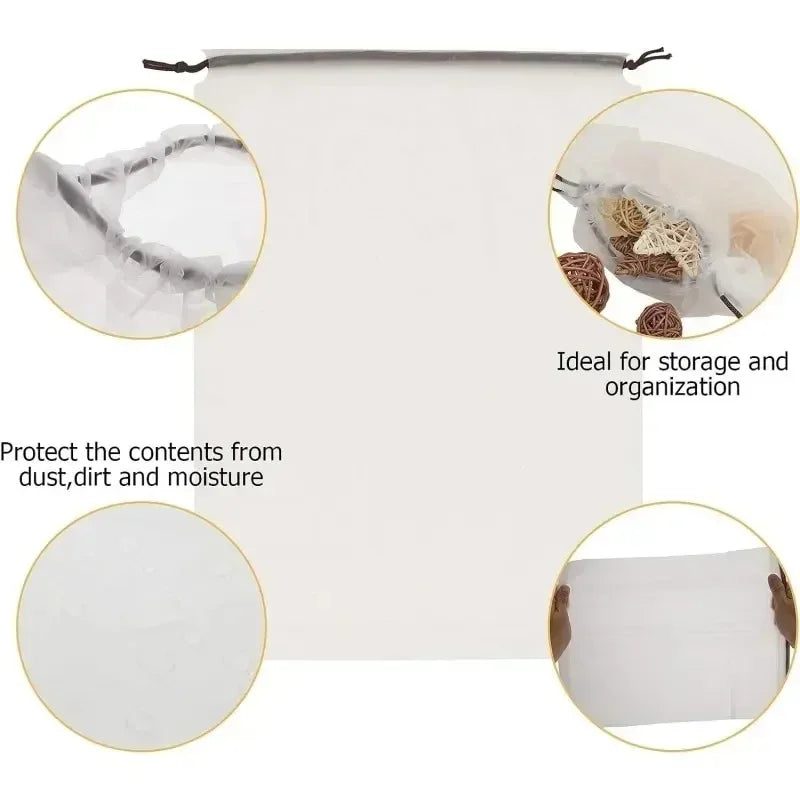 12/10pc Transparent Frosted Drawstring Bags Travel Waterproof Makeup Pocket Shoes Clothes Portable Underwear Organizer Pouch Bag