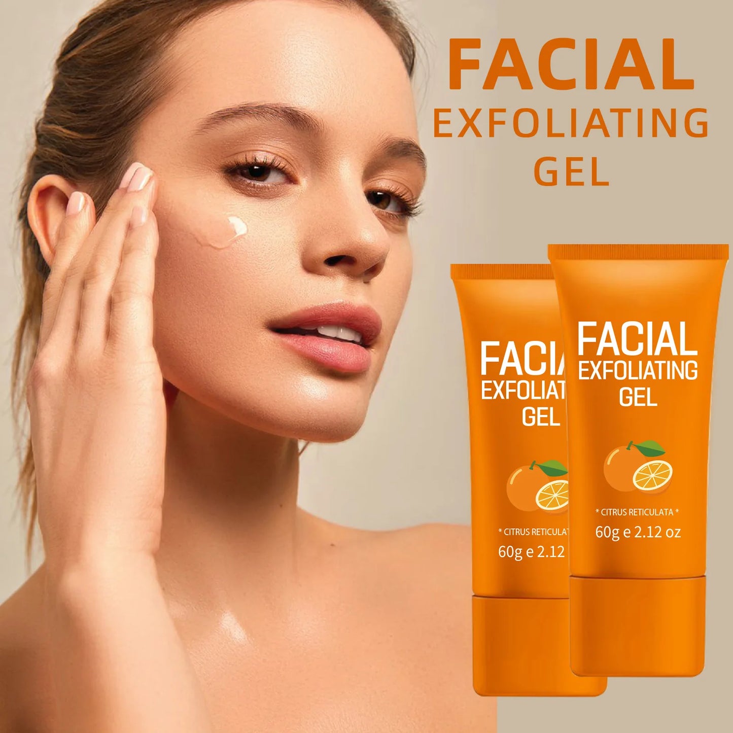 Orange Exfoliating Gel For Facial Body Gentle Orange Facial Scrub Body Cleansing Gel Dead Skin Remover Scrub Skin Cleaning