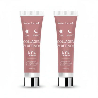 Collagen Retinol Eye Cream. Day Night Formula. Moisturizes Hydrates Deeply. Smooths Firms Eye Area. Soft Supple Skin. 20g.