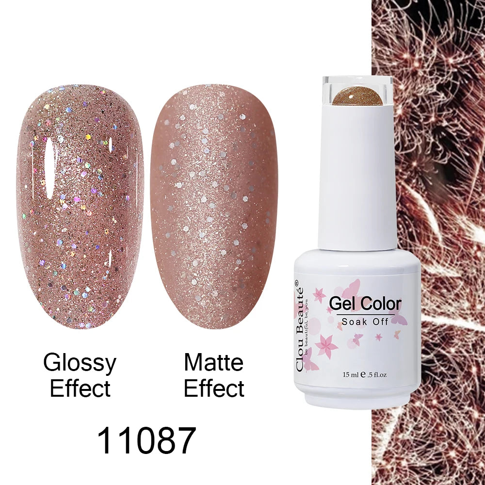 Clou Beaute 15ml Nail Gel Polish Warm Color Dark Red Brown Semi Permanent Nail Art Manicure Soak Off LED UV Varnishes Lacquer