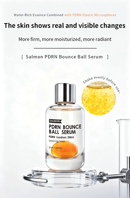Salmon PDRN Bounce Ball Serum Anti-Aging Sodium DNA & Niacinamide Essence Shake-to-Activate Oil Beads for Instant Glow & Firming