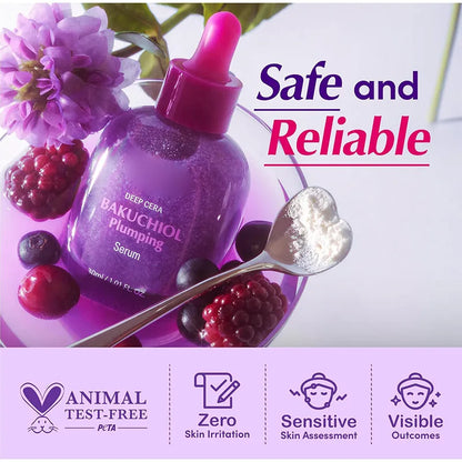 Bakuchiol Vitamin C Plumping Serum,Face Skin Anti-Aging Firming Moisturizing Brightening,Minimize Pore Dark Spot,Korean Skincare