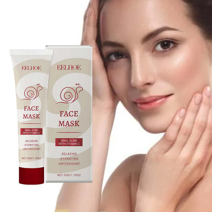 Snail Vitamin C Smear Mask Hydrating Firming Pore Refining Facial Care Fade Spots Blemishes Brightening Gentle Face Skincare