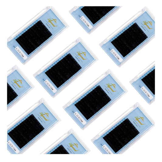 AGUUD 16 Rows Russian Volume Eyelash Extensions 5-25mm Fluffy Faux Mink Black Cashmere Individual Lashes For Extension Cilia