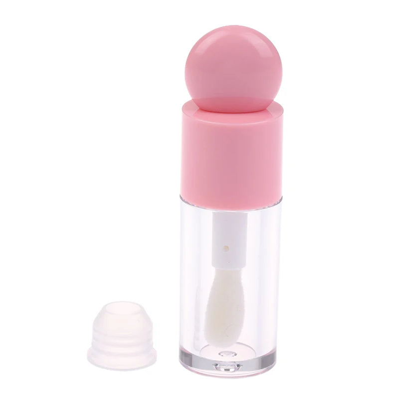 4ml Lip Gloss Tube Matte Transparent Thick Rod Large Brush Head Empty Bottle Lips Glaze Container Makeup Packaging Material