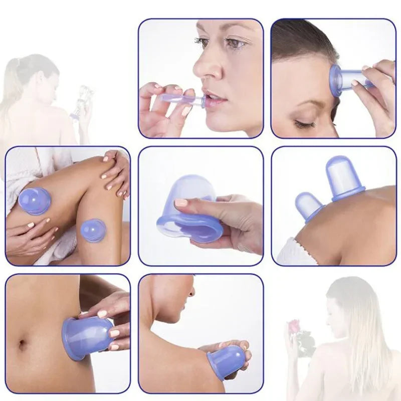 Vacuum Cupping Glass Jar Cellulite Massager For Face Acupuncture Facial Suction Cups Face Neck Lift Skin Scraping Beauty Tool
