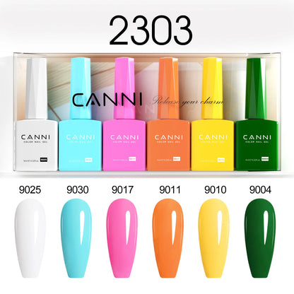 9ml CANNI TPO FREE HEMA FREE Ultra Consistency Nail Gel Polish Set Round Brush Semi Permanent Soak Off UV LED Gel Nail Kit