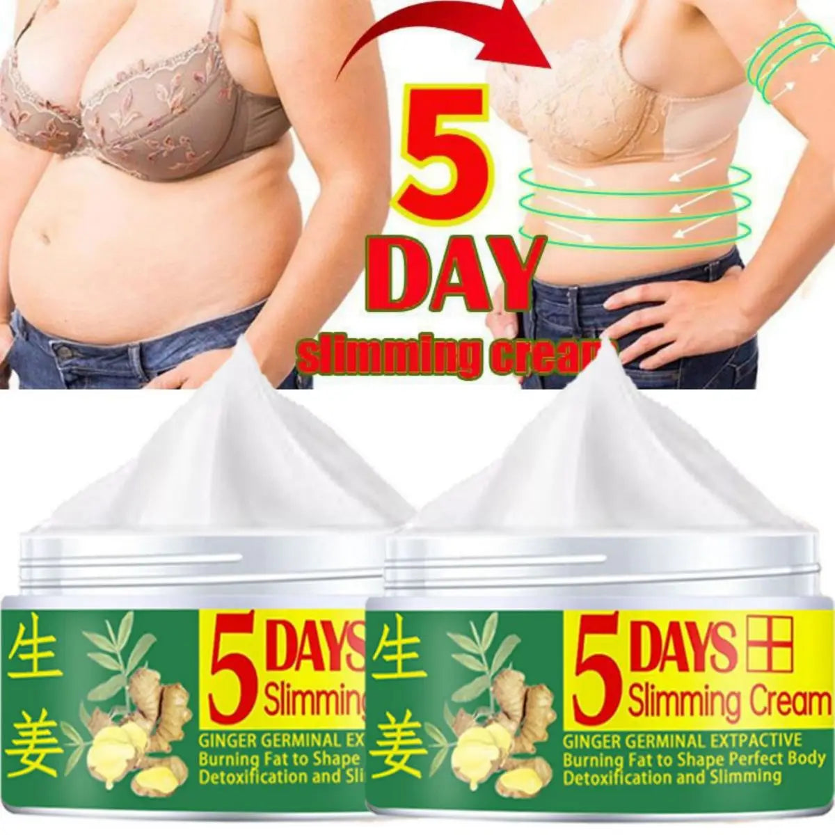 Ginger Herbal Extract Essence Slimming Cream Fat Burning Massage Cream Fat Burning Weight Loss Shaping Lifting Body Cream