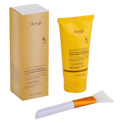 2pcs Collagen Overnight Facial Mask Deep Pore Cleansing Peel off Oil Control Turmeric Night Face Mask for Skin Care