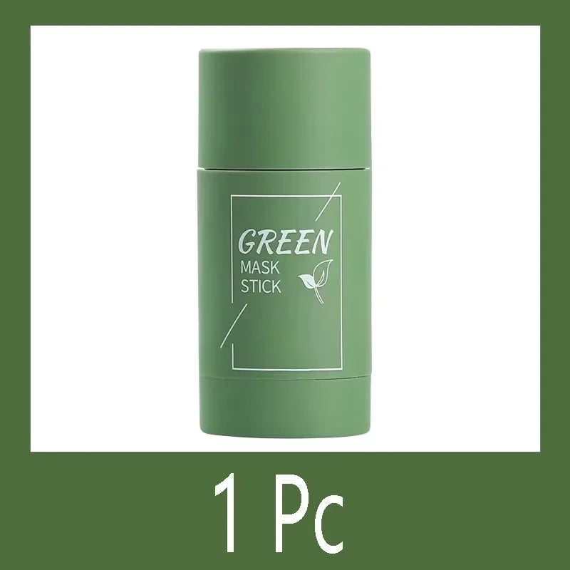 Green Tea Eggplant Solid Mask Deep Cleansing Oil Control Balance Antioxidan Shrink Pores Remove Blackheads Refreshing Mud Mask