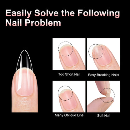 100pcs False Soft Gel Nail Tips Half/Full Cover Double-Use Press On Acrylic Nails Almond Coffin Stiletto Fake Nails Supplies