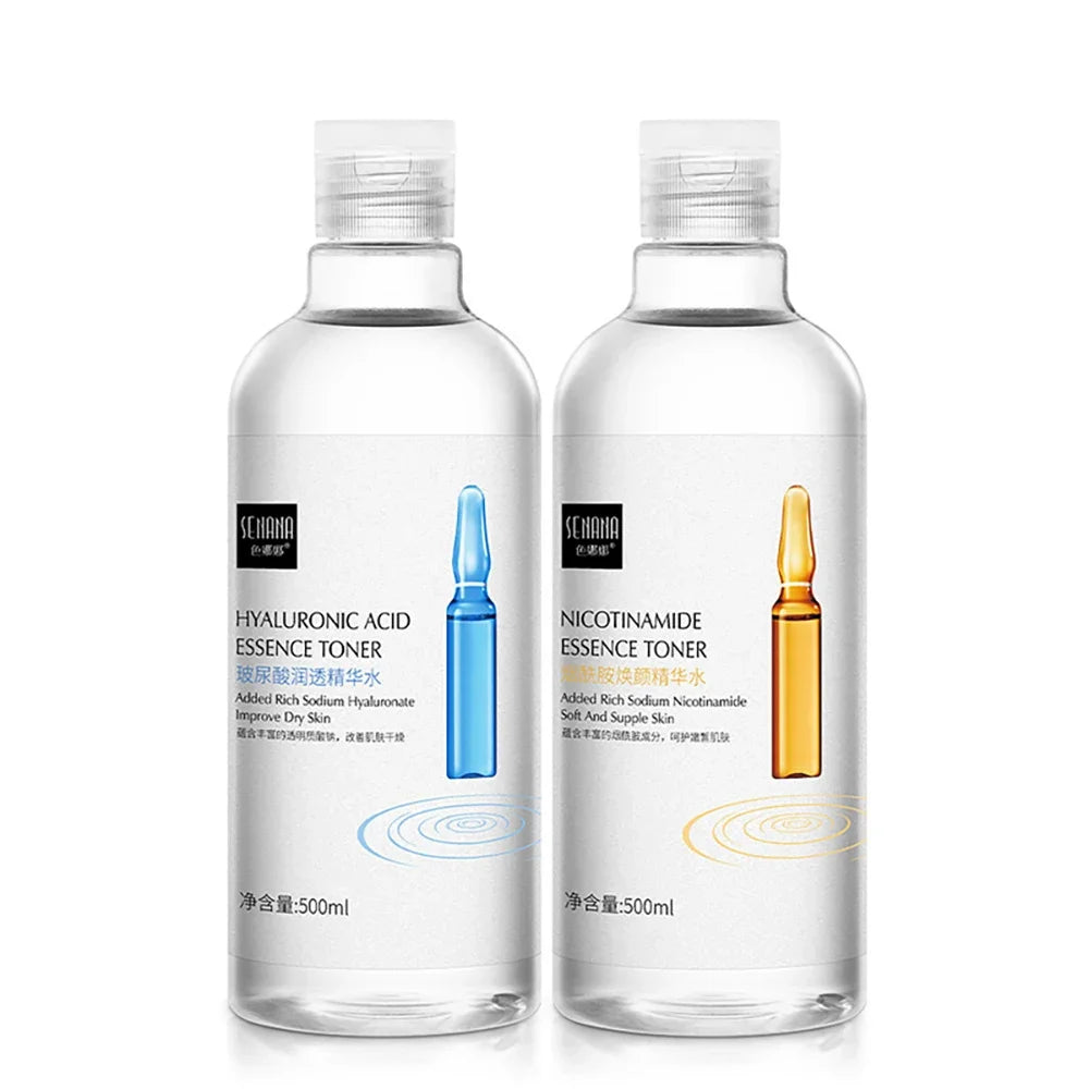 a 500ml  Large Capacity Essence Water Niacinamide Improve Dull Hyaluronic Acid Moisturize Dry Skin Facial Beauty Care Toner