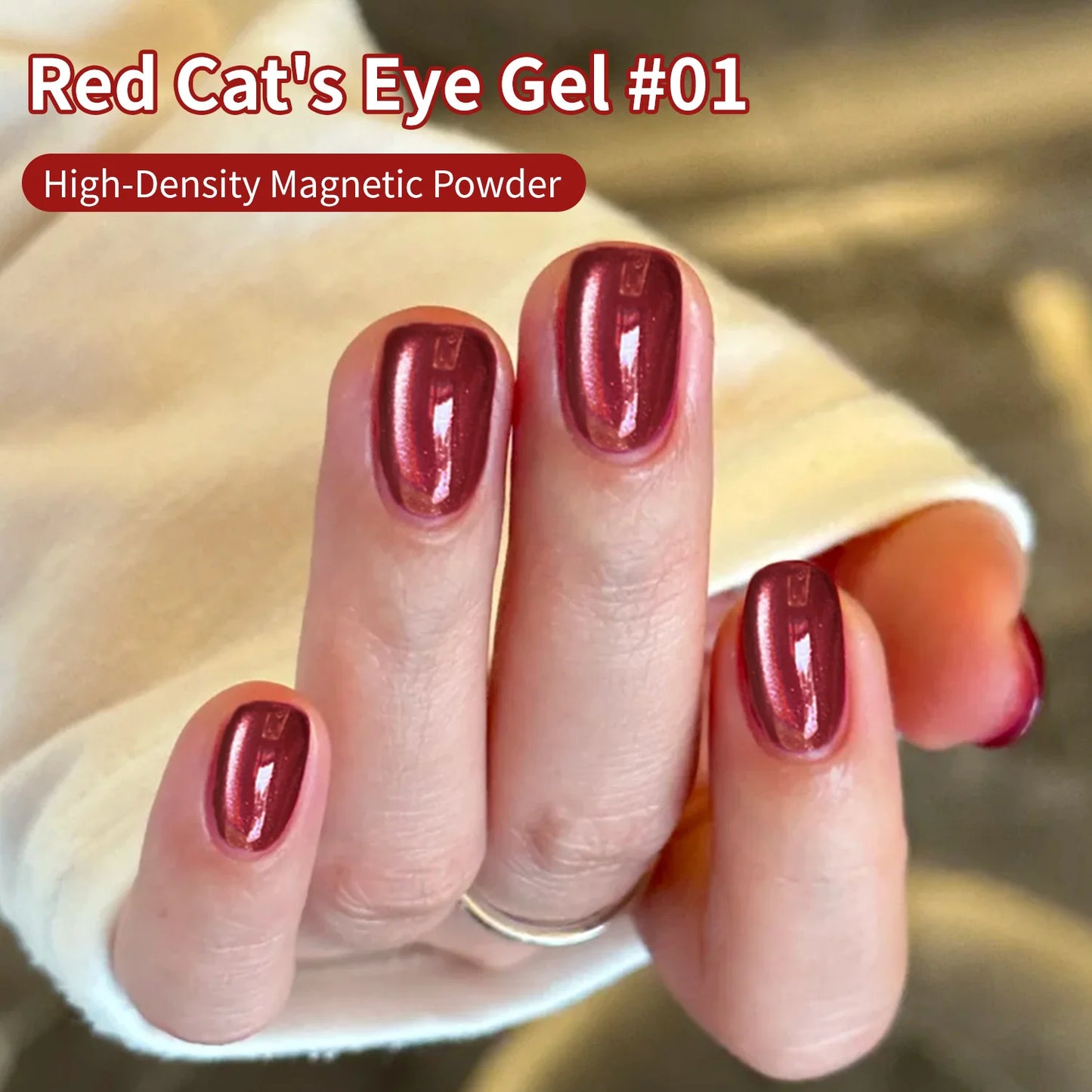 5ML Christmas Red Cat's Eye Gel Nail Polish Senior Glass Bead  Cat Magnetic Eye Gel Nail Polish LED Soak Off Varnish Manicure