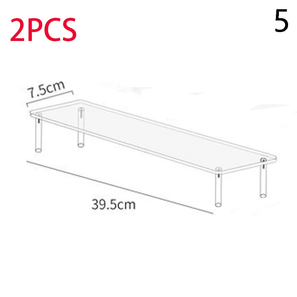 1-4 Tier Acrylic Display Stand Durable Display Rack For Cupcake Perfume Doll Transparent Trapezoidal Blind Box Storage Shelf