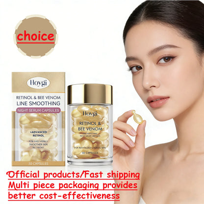 Hoygi Retinol Bee Venom Facial Capsules Gently Moisturize Facial Skin, Tighten and Improve Skin Quality, Moisturizing Capsules