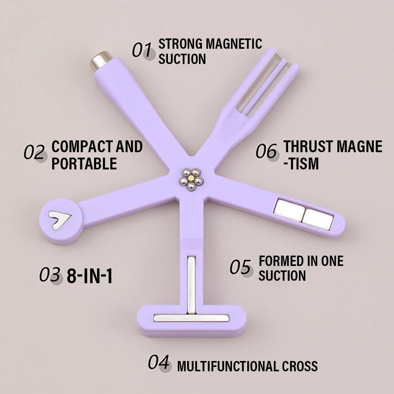 Multi-Functional Starfish Nail Magnet 8-in-1 Nail Art Tool Strong Magnetic Force Stick Anti-Fall Silicone Cover Cat Eye Manicure