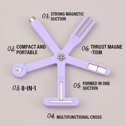 Multi-Functional Starfish Nail Magnet 8-in-1 Nail Art Tool Strong Magnetic Force Stick Anti-Fall Silicone Cover Cat Eye Manicure