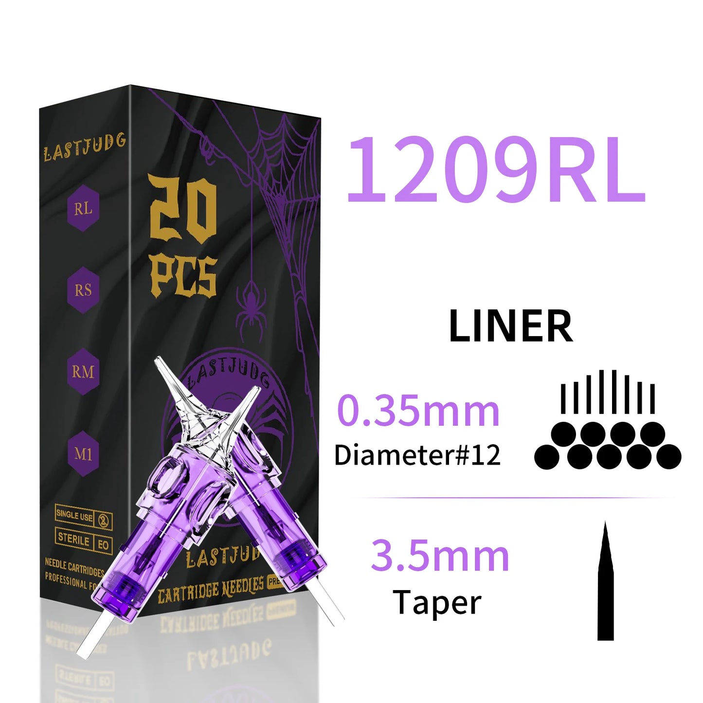 Tattoo Cartridge Needles 20Pcs LASTJUDG Tattoo Needles For Makeup Permanent Tattoo Machine Kit Safety Disposable Tattoo Needles