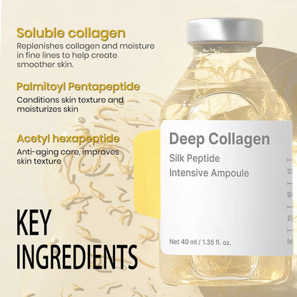 40ml Deep Collagen Peptide Ampoule - Anti-Wrinkle Brightening Moisturizing Facial Serum with Hyaluronic Acid