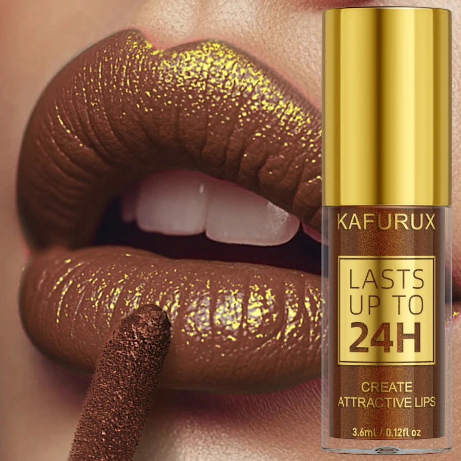 14 Colors Glitter Metallic Lip Glaze Shiny Long Lasting Lip Gloss Waterproof Liquid Lipstick Makeup Lip Oil Lip Tint Gifts for W