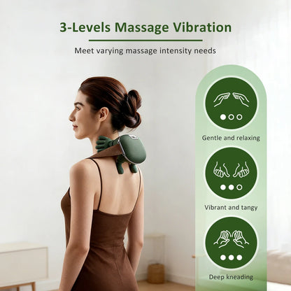 Neck Shoulder Massager Neck Back Massager with Heat & 4D Kneading Shiatsu Deep Tissue Massager for Shoulder Cervical Pain Relief