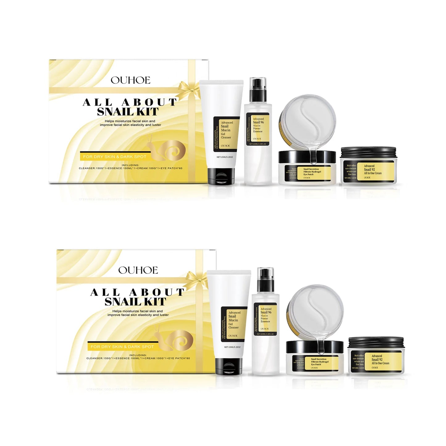 Snail Mucin 96 Skin Care Set Fade Fine Lines Wrinkles Repair Tighten Moisturizing Facial Smooth Brightening Facial Essence Set