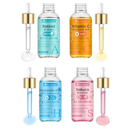 SUYARUN 24H Hydrating Serum ACHS 4-Piece Set – All-Day Moisturizing Facial Essence with Hyaluronic Acid & Vitamins | Anti-Aging