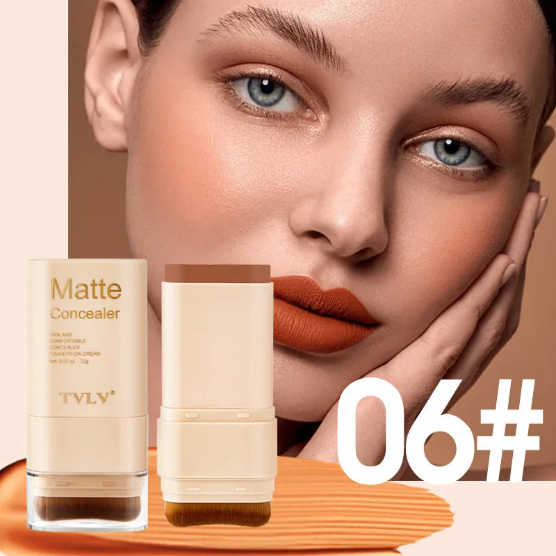 Eraser Concealer Double-Head Foundation Stick, Nine-color Waterproof Non-Gluggy Solid Foundation Cream