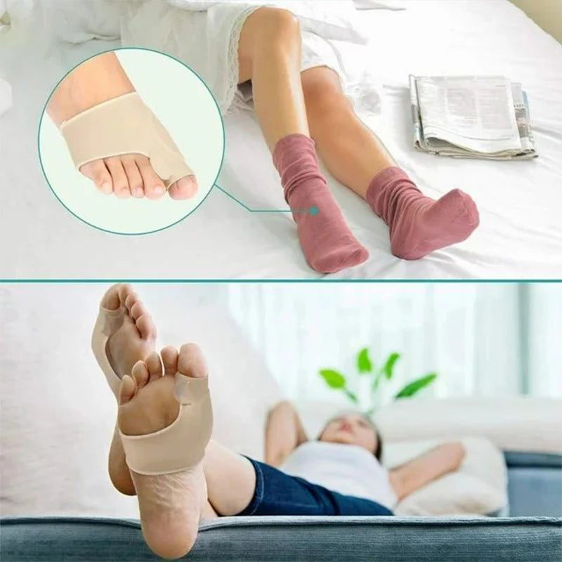 QIWU 1pairToes Corrector Big Toe Separator Protector Bunion Sleeve Straighteners Bunion Corrector Regulator Sock Feet Care Tool