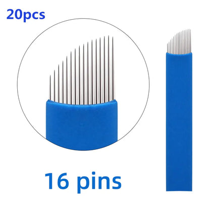 20/50pcs Microblading 0.18-0.25mm Tebori Blades Needles Tattoo Needle 7 9 11 12 14 16 18 21 Pin U shape Eyebrow Needles Makeup
