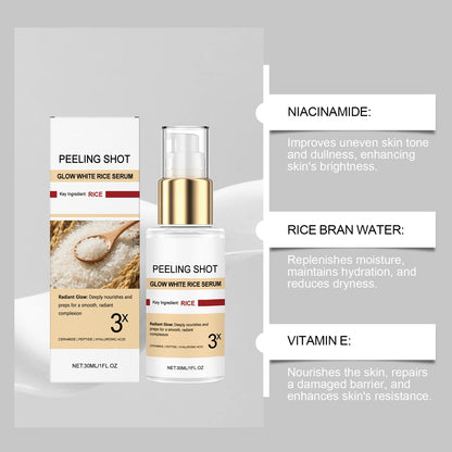 Glow Brightening Rice Essence Moisturizing Nourishing Even Skin Tone Improves Dullness Oil-Control Brightening Serum Skincare