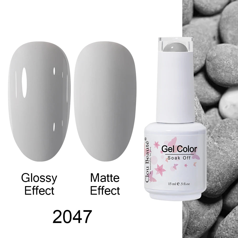 Clou Beaute 15ml Nail Gel Polish Warm Color Dark Red Brown Semi Permanent Nail Art Manicure Soak Off LED UV Varnishes Lacquer