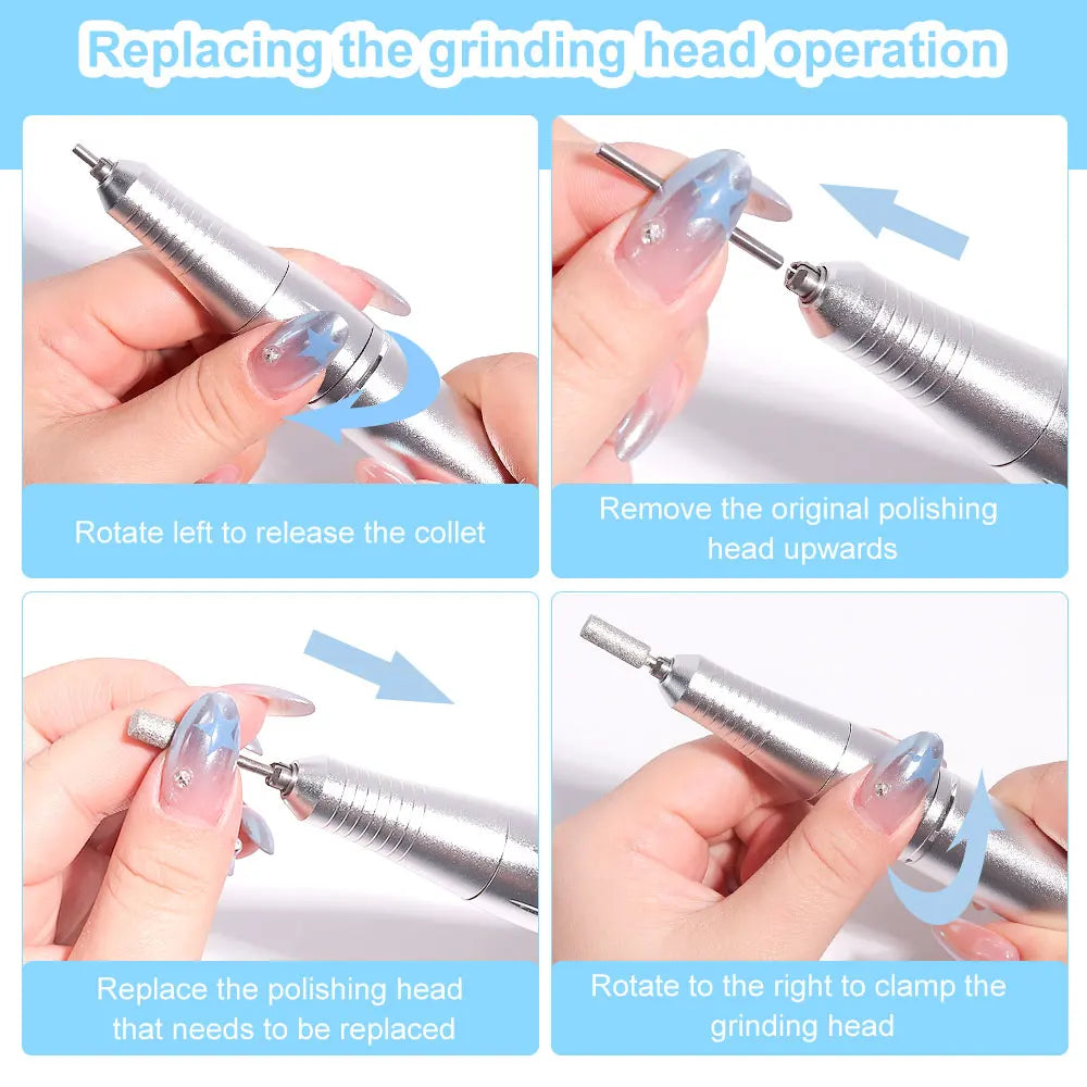 45000 RPM Electric Portable Nail Drill Machine Rechargeable for Gel Nails Polish Portable Nail File Manicure Salon & Home Tools