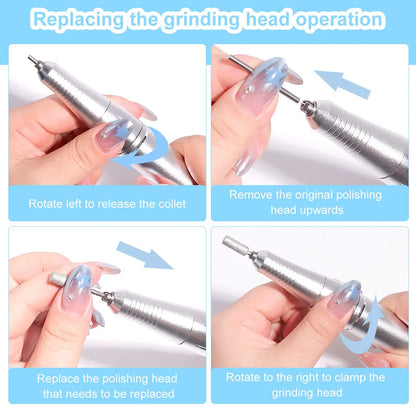 45000 RPM Electric Portable Nail Drill Machine Rechargeable for Gel Nails Polish Portable Nail File Manicure Salon & Home Tools