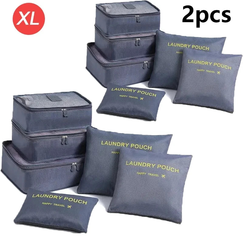 6-piece Large Size Travel Organizer Portable Suitcase Organizer Clothes Shoes Makeup Bag Luggage Organizer Travel Storage Bag