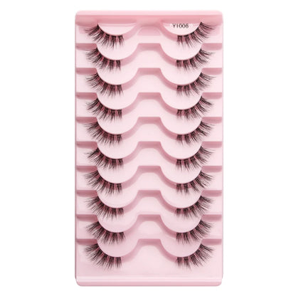 3/10 Pairs Half Lashes Cat Eyelashes Natural Long Handmade 3D Mink Lashes Makeup Tool Reusable Fake Eyelash maquillaje Faux Cils