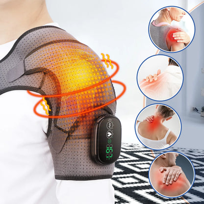 Electric Heating Shoulder Massage Back Shoulder Brace Shoulder Support Adjustable Led Hot Compress Heating Belt