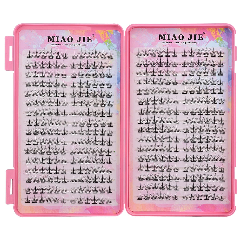 MIAOJIE 32Rows Eyelash Book High Quality Manga Lashes Cluster Lashes Manhua Eyelashes Elf Makeup Strand Eyelashes Douyin Makeup