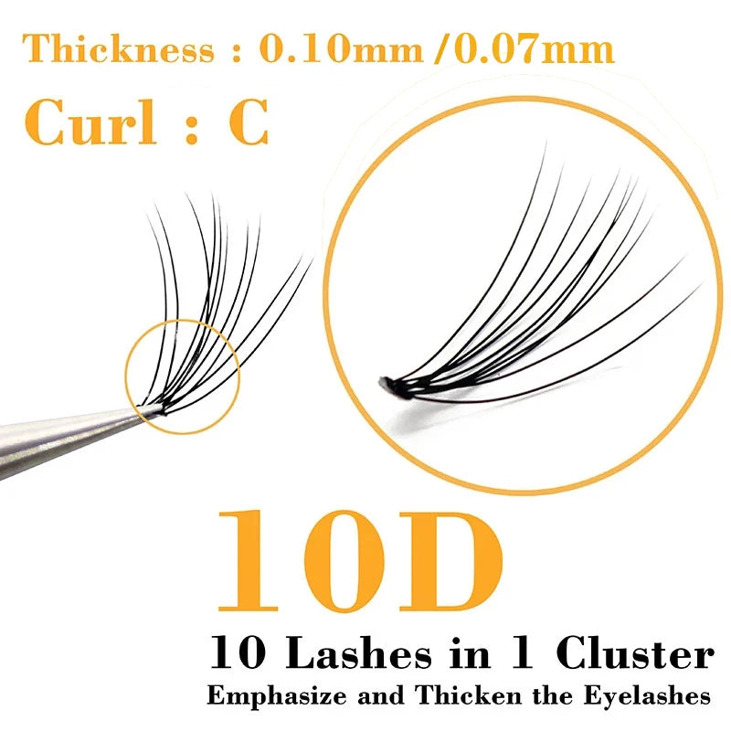 10D mink Eyelashes 60 bundles/box natural Eyelash extension 3D Russian Individual Eyelash Cluster Makeup Tool Lashes Wholesale