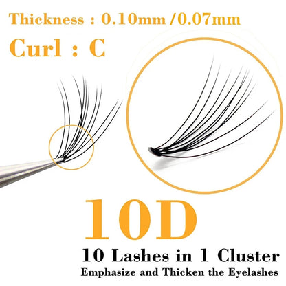 10D mink Eyelashes 60 bundles/box natural Eyelash extension 3D Russian Individual Eyelash Cluster Makeup Tool Lashes Wholesale