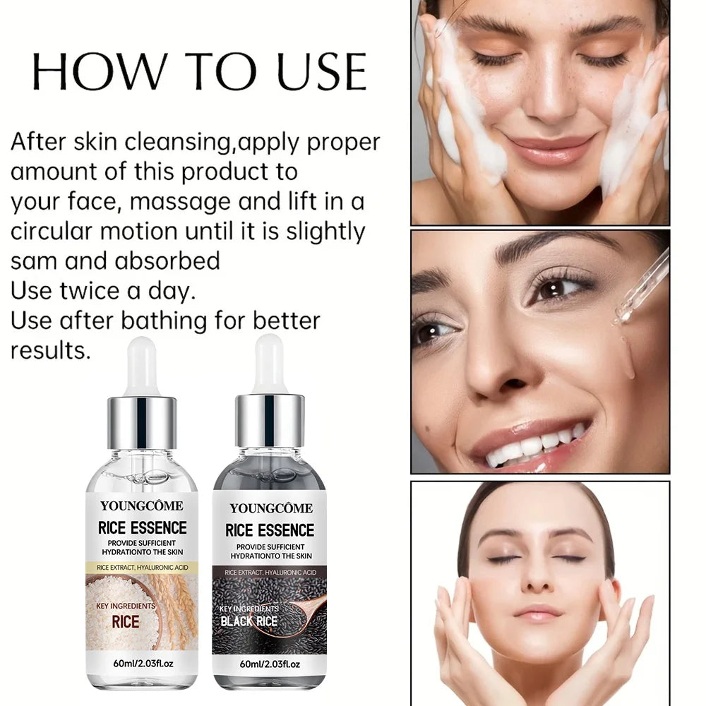 Rice Ampoule Duo - Gentle Exfoliating & Deep Hydrating Serum for Radiant Skin - Suitable for All Skin Types 40/60ml