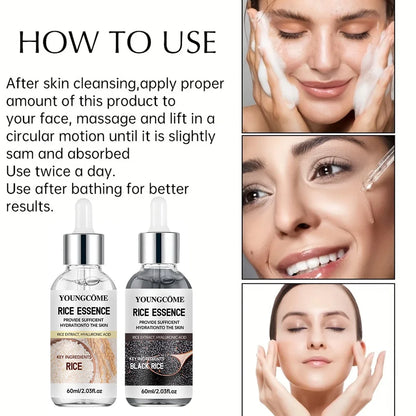 Rice Ampoule Duo - Gentle Exfoliating & Deep Hydrating Serum for Radiant Skin - Suitable for All Skin Types 40/60ml