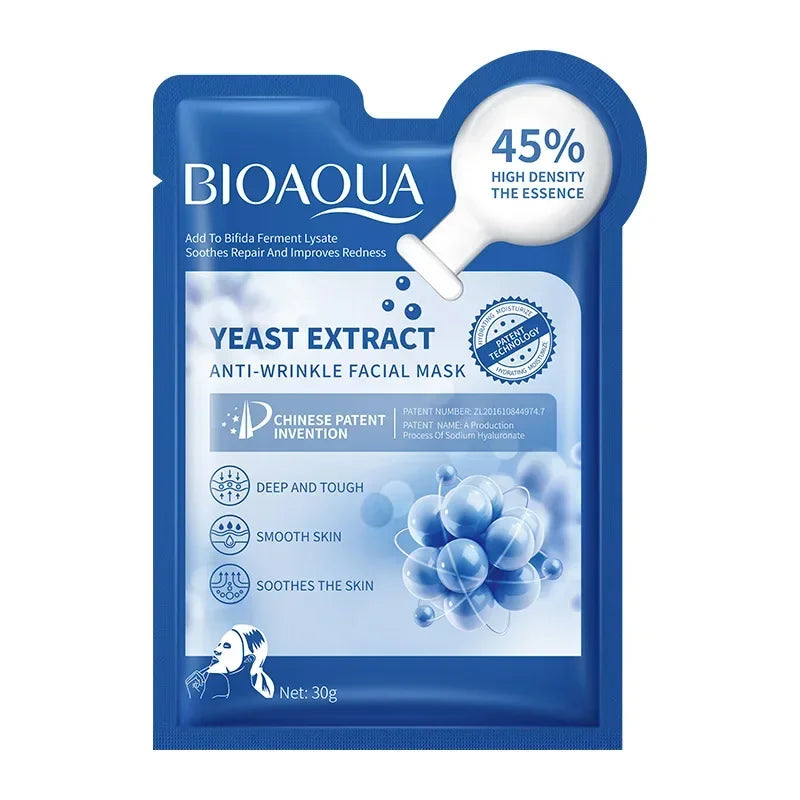 12 Pieces BIOAOUA Bifid Yeast Anti-wrinkle Facial Mask Hydrating Moisturizing Rejuvenation Mask Anti Age Skin Care Wholesale