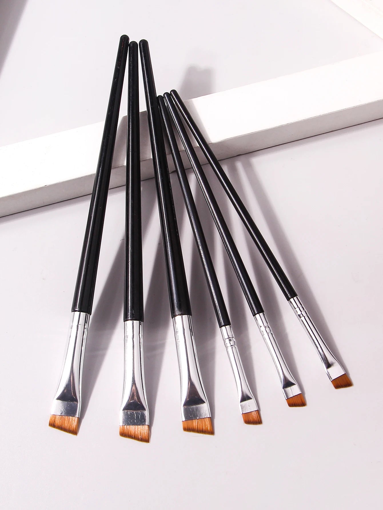 6 Pcs popular eye makeup brush high-end ultra-fine thin bevel brush eyeliner brush eyebrow dyeing beauty makeup tools