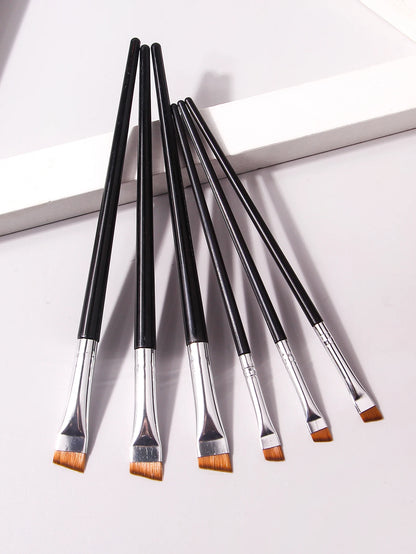 6 Pcs popular eye makeup brush high-end ultra-fine thin bevel brush eyeliner brush eyebrow dyeing beauty makeup tools
