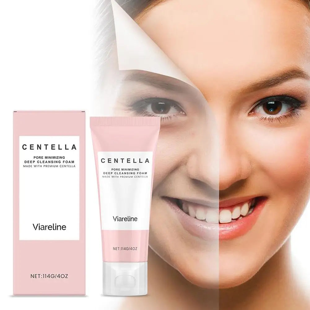 Soothing Centella Asiatica Mild Deep Cleansing Foam Cleanser - Remove Pore Oil Control Exfoliating Refresh Facial Skincare