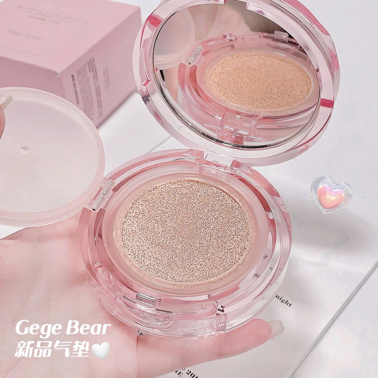 Gegebear Matte Cover Cushion, Oil Control Long-Lasting Makeup, Lightweight Concealer, Nude BB Cream Foundation, Student Lady Fre