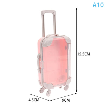 1Pc Simulation Mini Trolley Cases False Eyelashes Makeup Carrying Suitcase ABS Small Toiletry Box Women Travel Gift Box