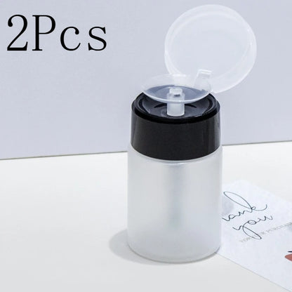 2Pcs Liquid Sub Bottling Bottle Empty Pump Dispenser Manicure Cleanser Acetone Bottle Liquid UV Gel Nail Art Pressing Bottles